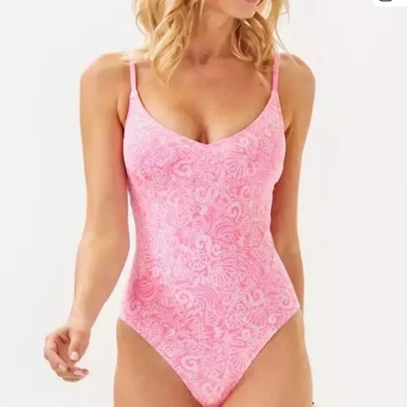 Lilly Pulitzer Pink Paisley One-Piece Swimsuit - Picture 5 of 8